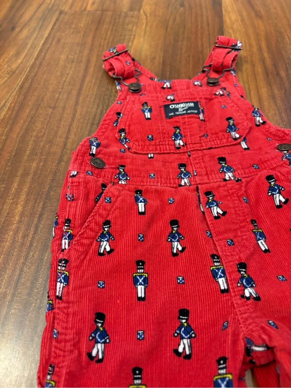 Osh Kosh B’Gosh Toy Soldier Nutcracker Red Corduroy Overalls